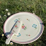 Vintage earthenware serving dish – Onnaing Earthenware Factory (Northern France)
