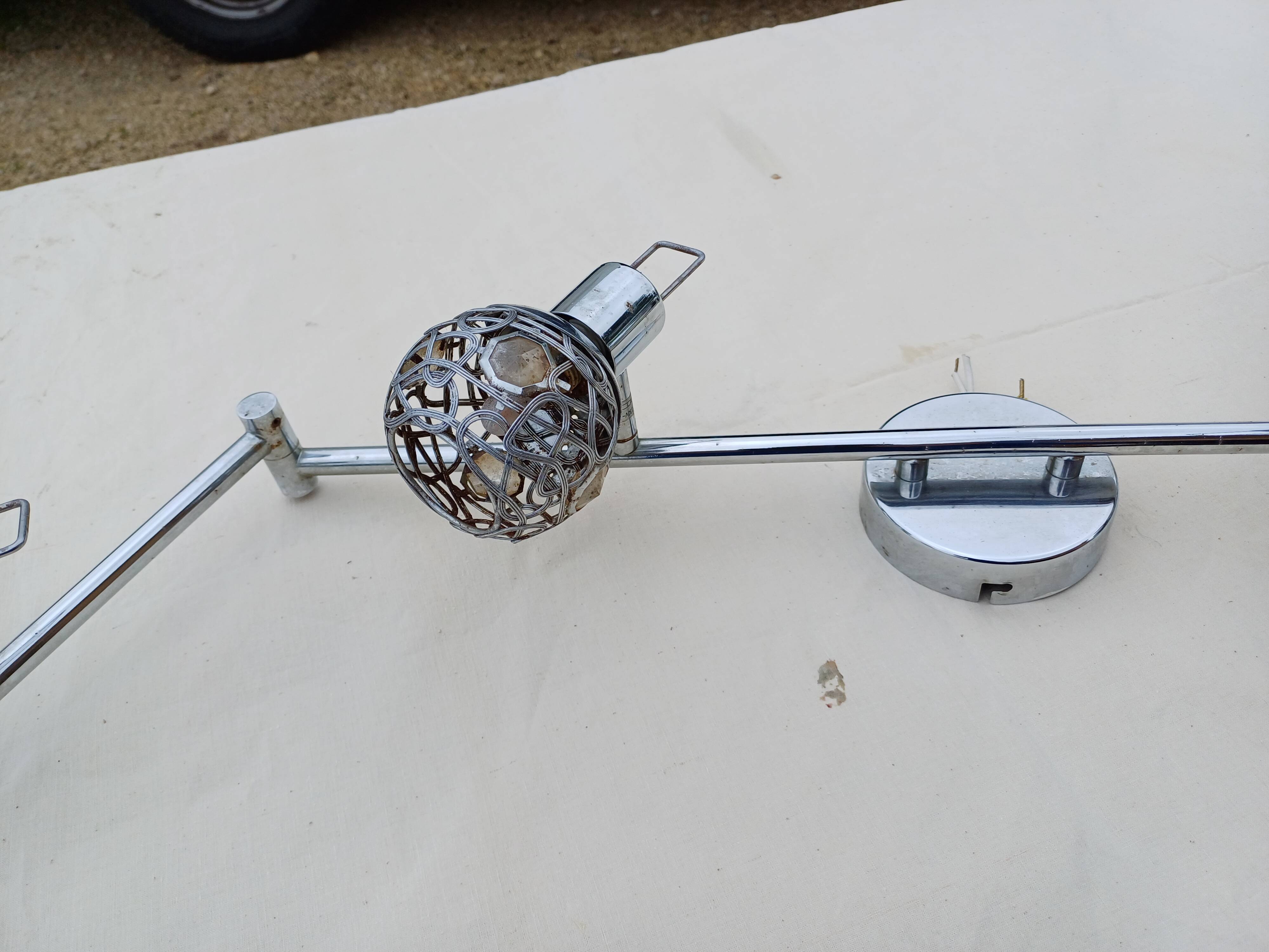 Vintage Chrome Pendant Light