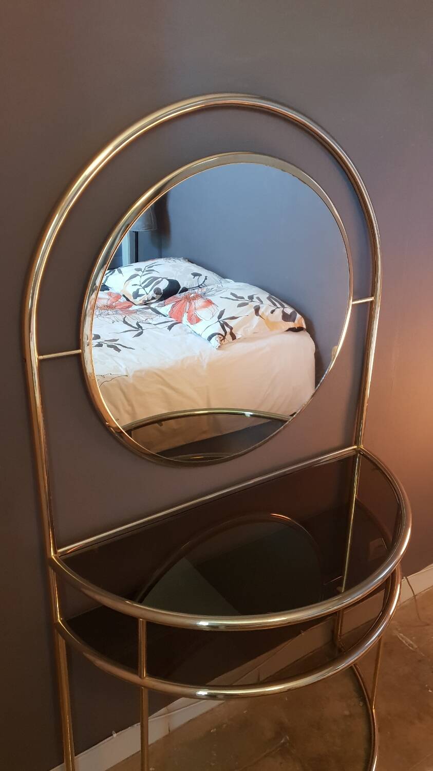 Gilded metal dressing table, Italy, 1980s