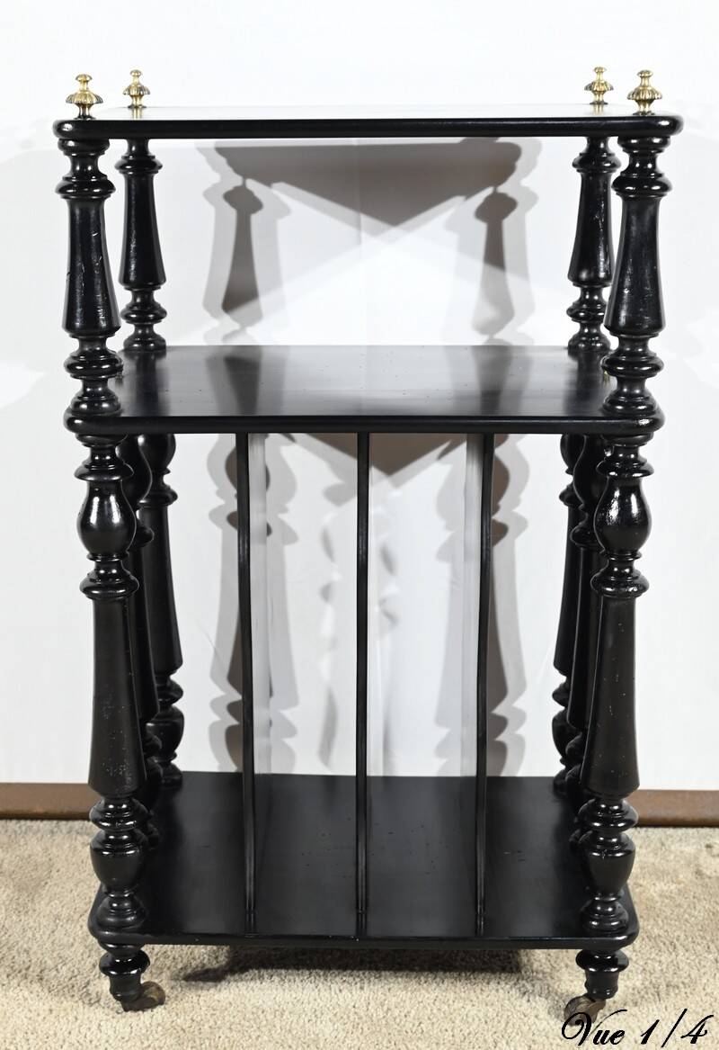 Small music cabinet in blackened pear wood, Napoleon III style – 1900