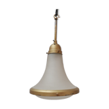 Antique etched glass German pendant light by A.E.G.