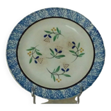 Fine earthenware plate of forges les eaux decorated with sponge end 19 th