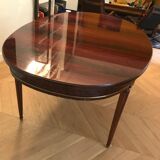 Louis XVI oval table in mahogany, 2 extensions