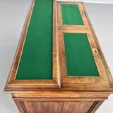 Bureau du début siècle style Victorien en bois et feutre vert anglais Maison Briotet