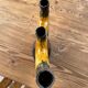 Vallauris black yellow ceramic candlestick