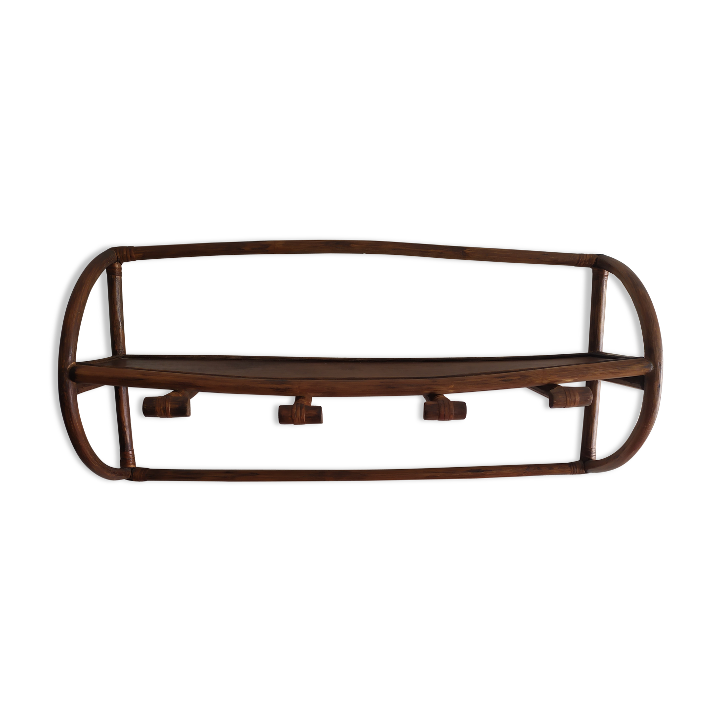 Rattan wall coat holder