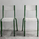 Paire de deux chaises jardin métal 1960