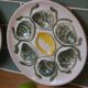 Set of 4 Belon earthenware oyster plates – 25 cm – yellow & green