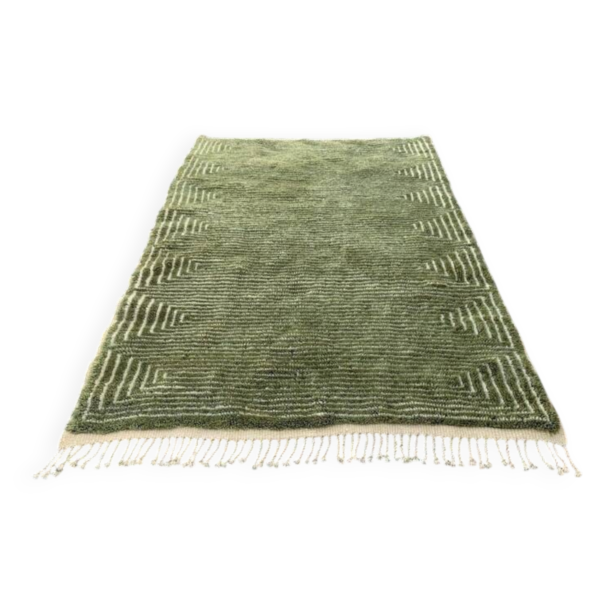 Handwoven natural wool rug, size 140/260 cm.