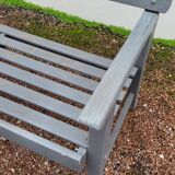 Pair of old wooden park garden benches