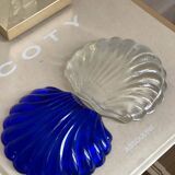2 glass shell butter dishes.