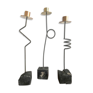 trio de bougeoirs post-modernistes