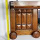 Wooden wall coat rack, 5 hooks, Art Deco style, 82 cm