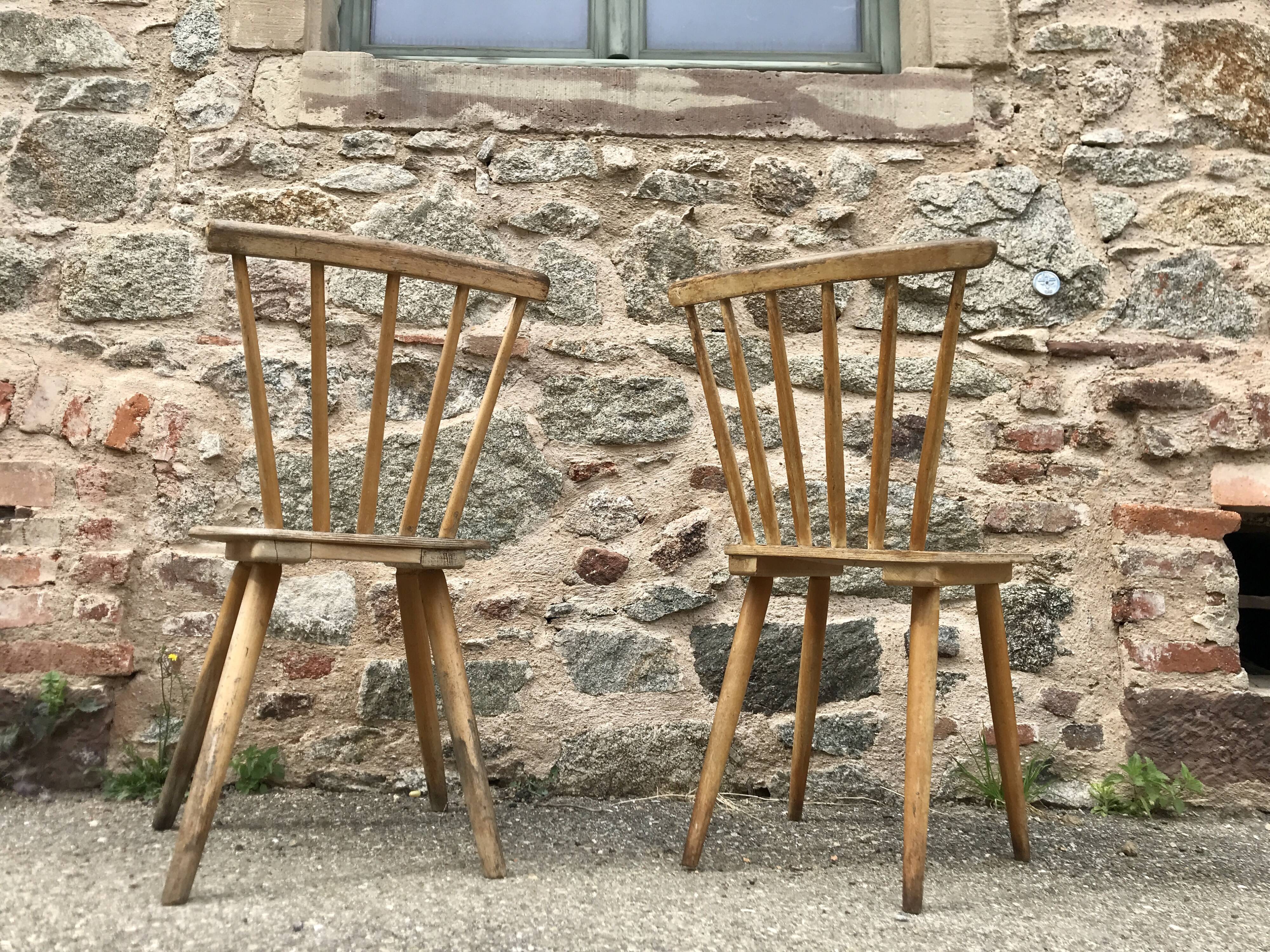 Pair of bistro chairs and bohemian beech