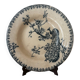 Old hollow plate Gien Terre de Fer Peafowl