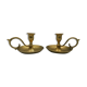 Pair of brass hand candlesticks