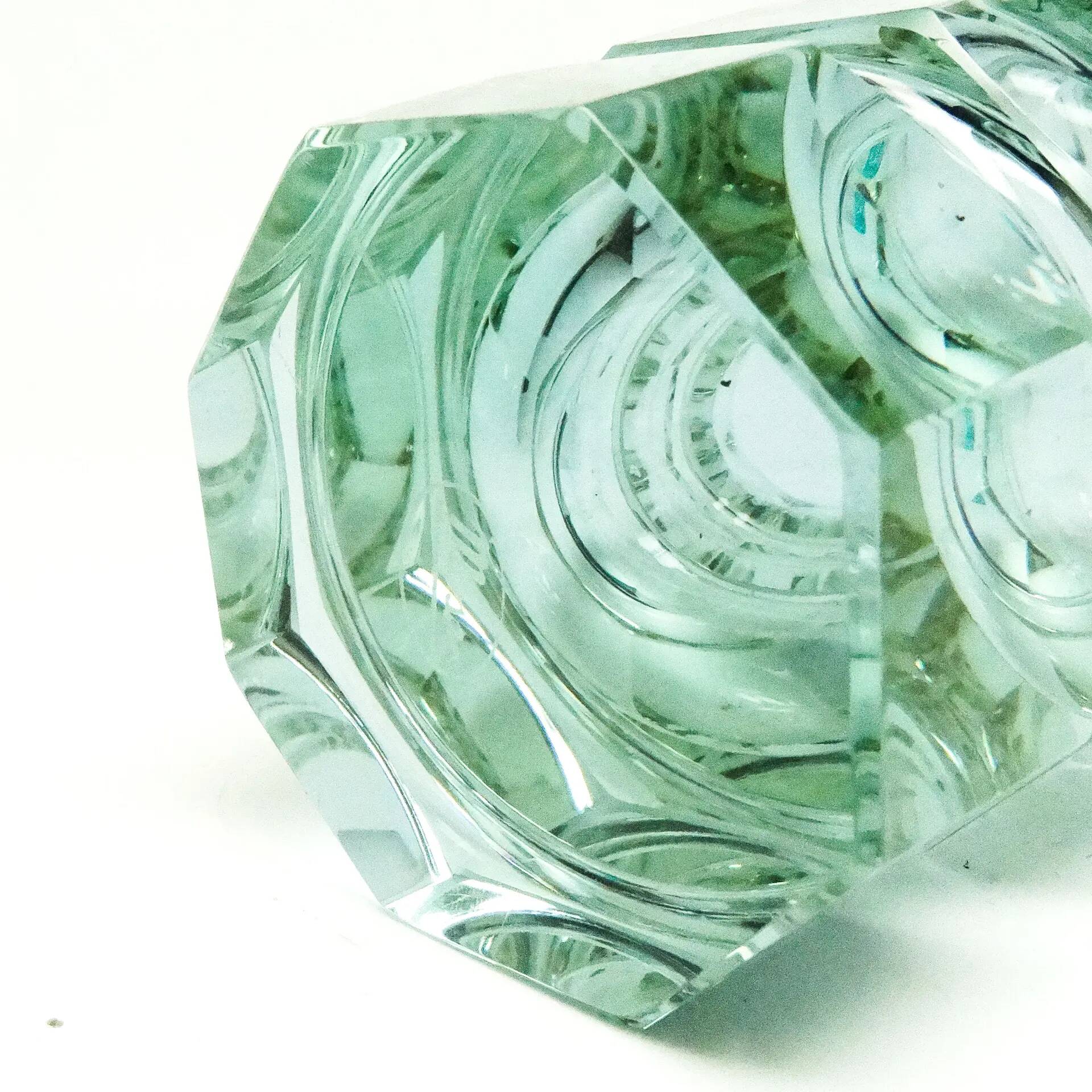 Art Deco vase, alexandrite glass, design by J. Hoffmann, Moser, Czechoslovakia, 1930s