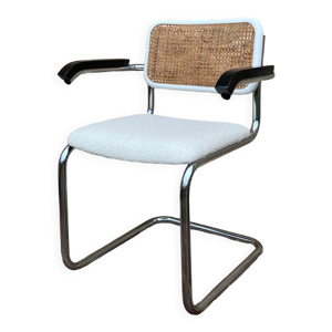 Fauteuil cantilever cannage et