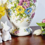 Vase forme balustre en céramique impression fleurs