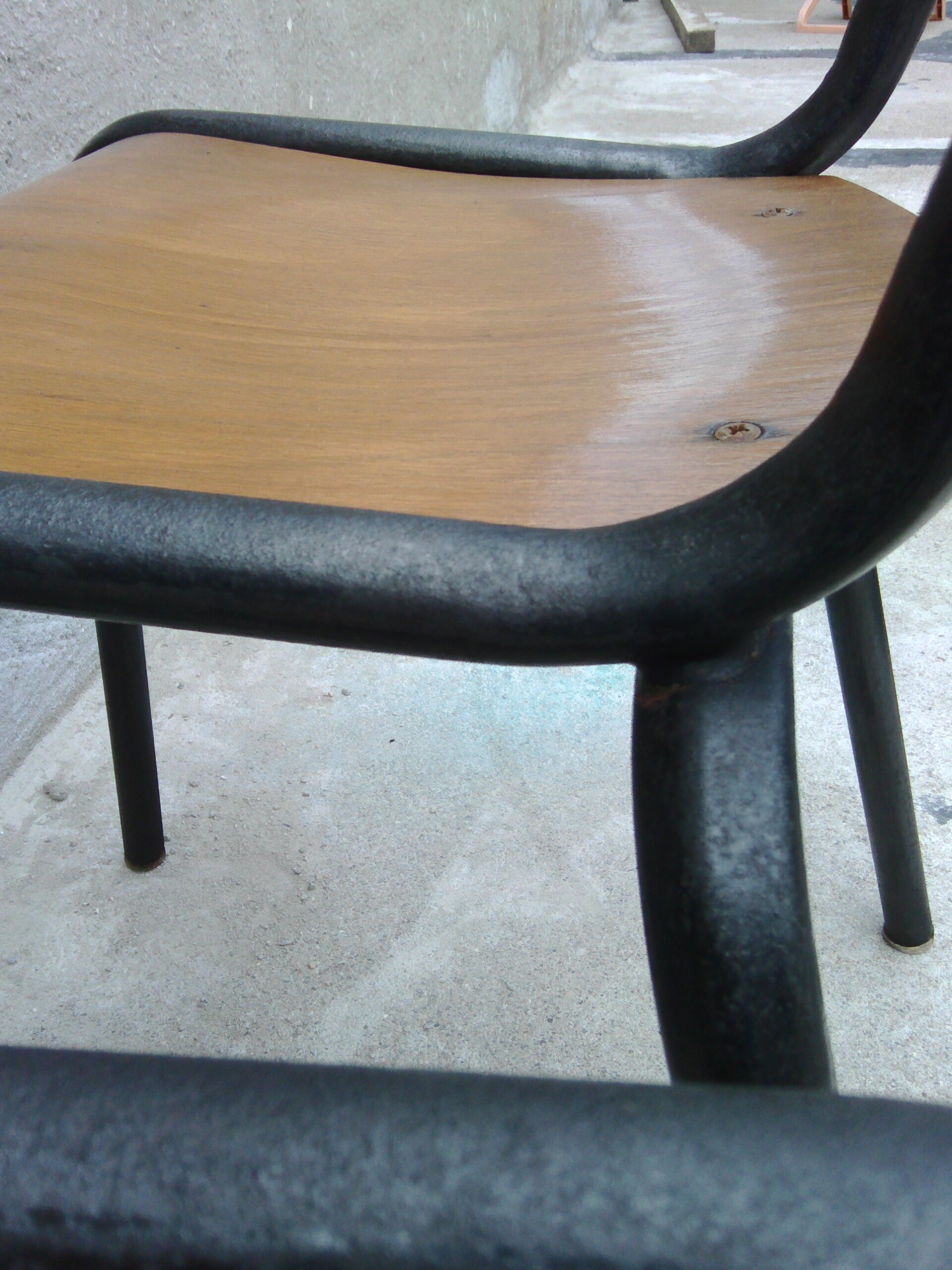 Two vintage school chairs