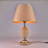Philippe Barbier lamp travertine brass Hollywood Regency