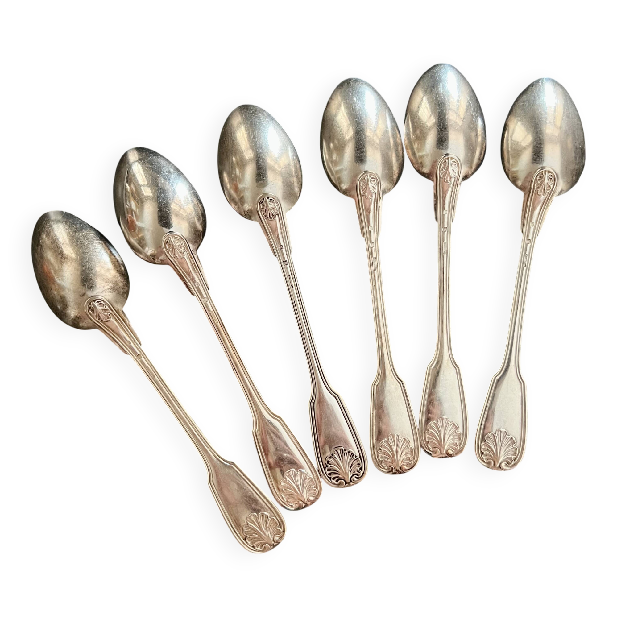 Set of 6 Christofle silver plated soup spoons - Vendôme Coquillage