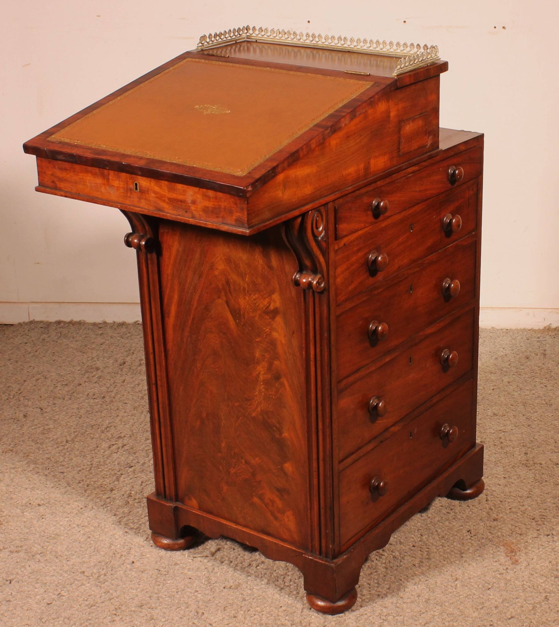 Davenport d'époque Régence en acajou, circa 1810