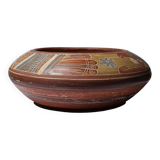 Vintage pre-Columbian style handcrafted ceramic decorative bowl