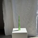 Vintage polished green glass soliflore vase H32