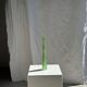 Vintage polished green glass soliflore vase H32