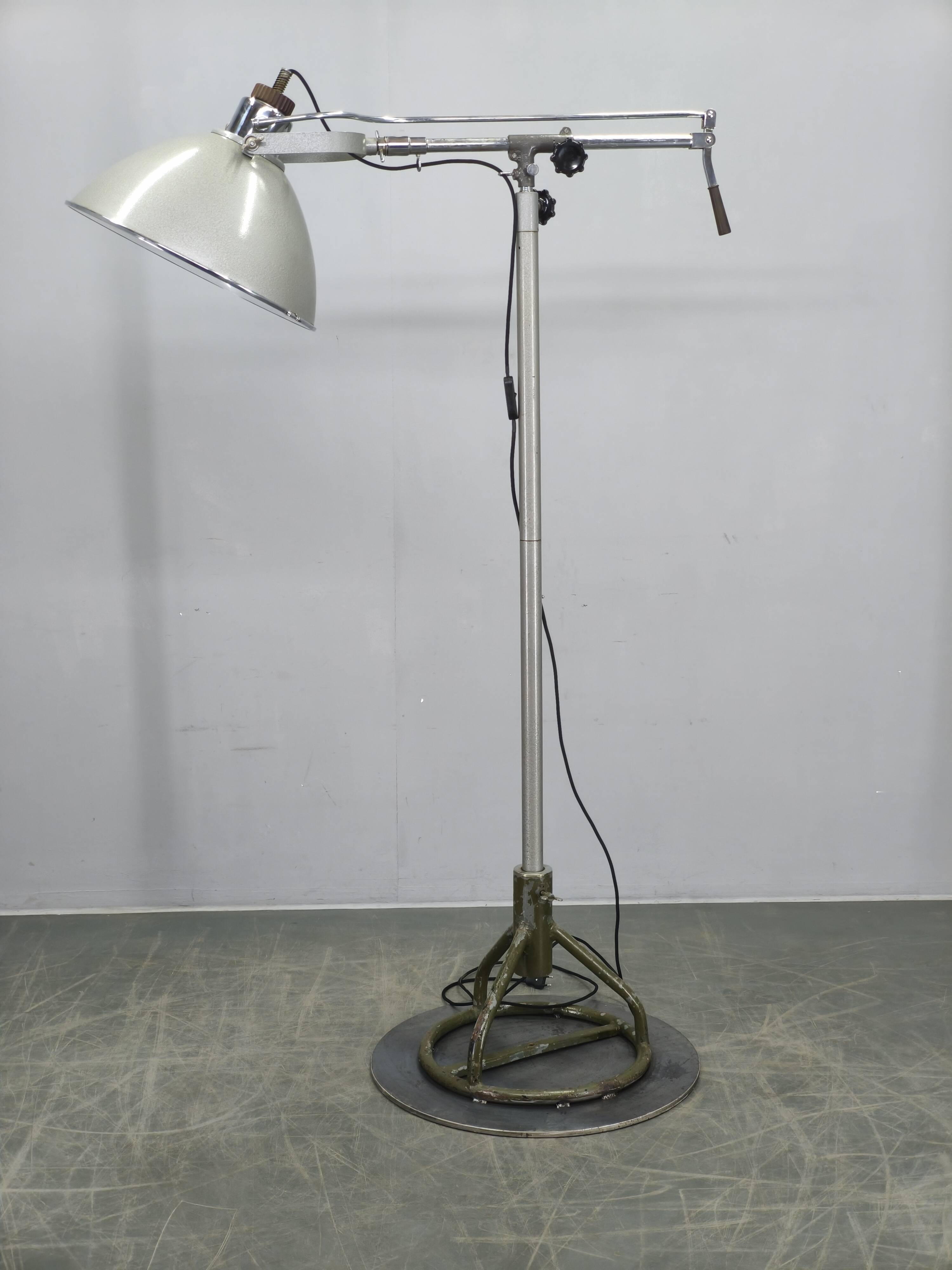 Czech Industrial Surgical Floor Lamp from Military Hospital, 1950s