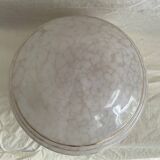 4 globes / white and gold lampshades / clichy glass