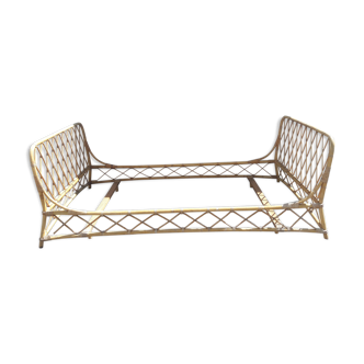 Bed rattan vintage 60s 70s