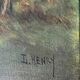 Hst painting "landscape with young fisherman" by lucien henry (1850-1896)