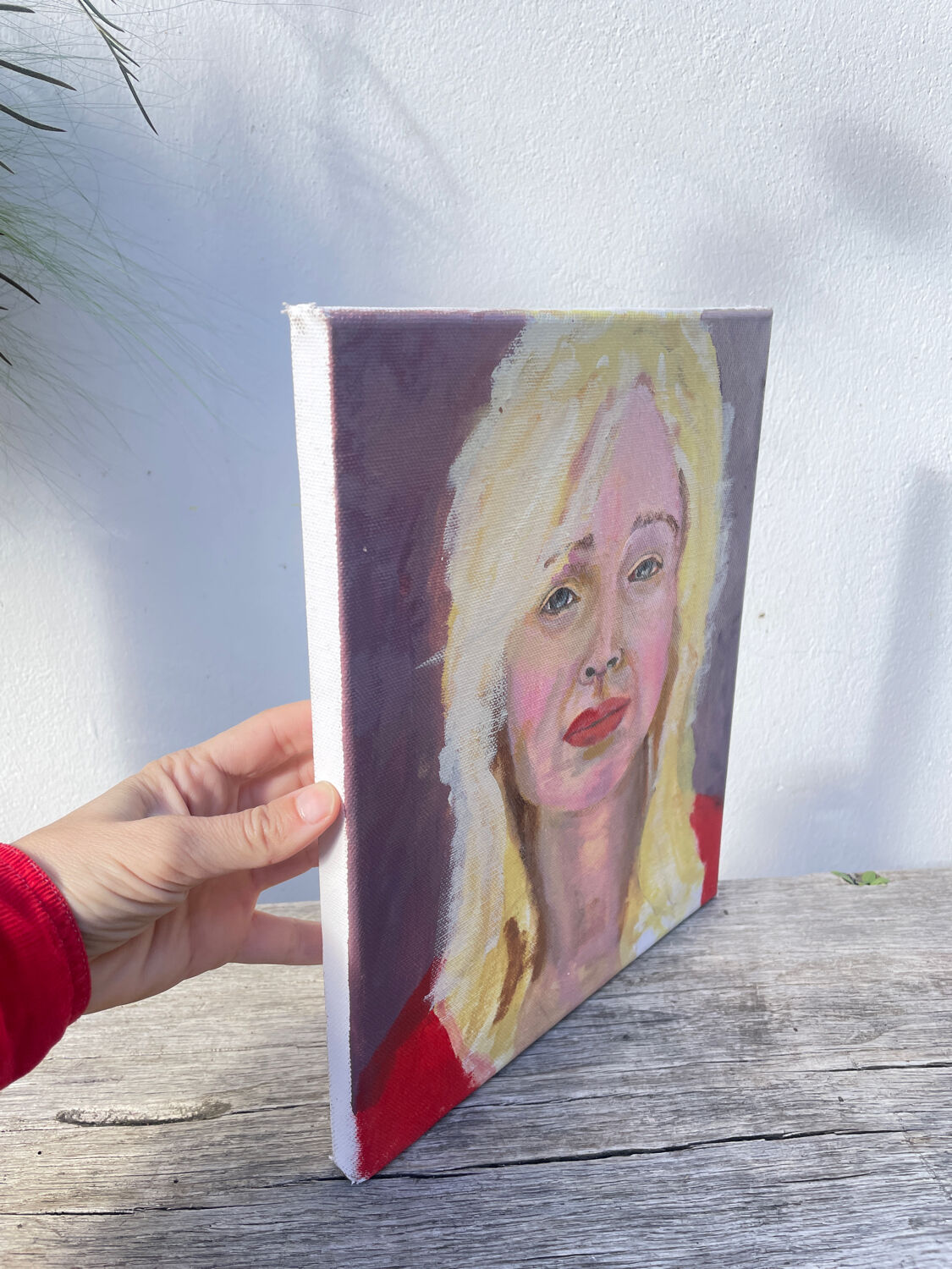 Painting of a blonde woman / oil on canvas