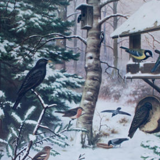 "Bird in winter House" poster print Offset1964