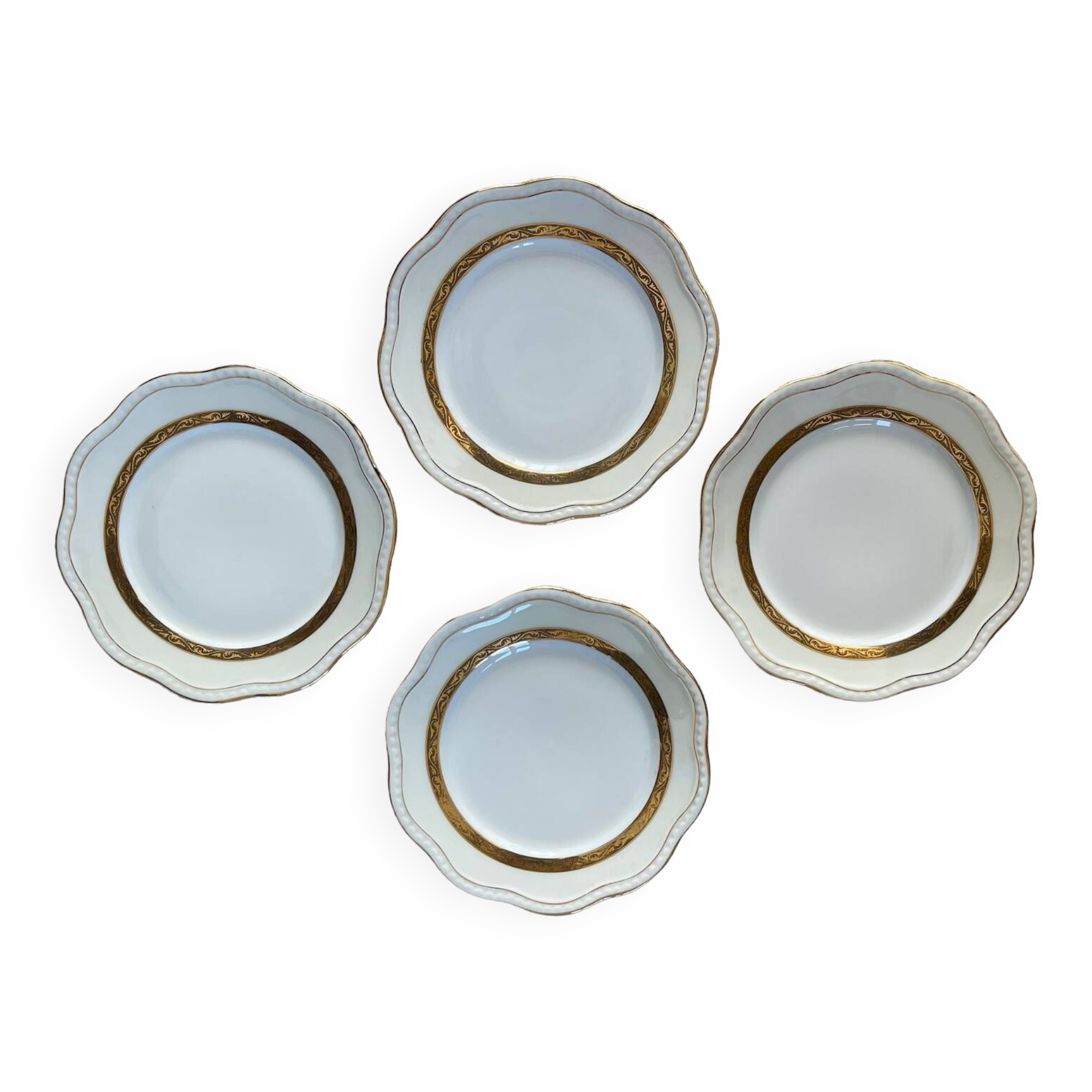 4 Nardon Lafarge porcelain dessert plates