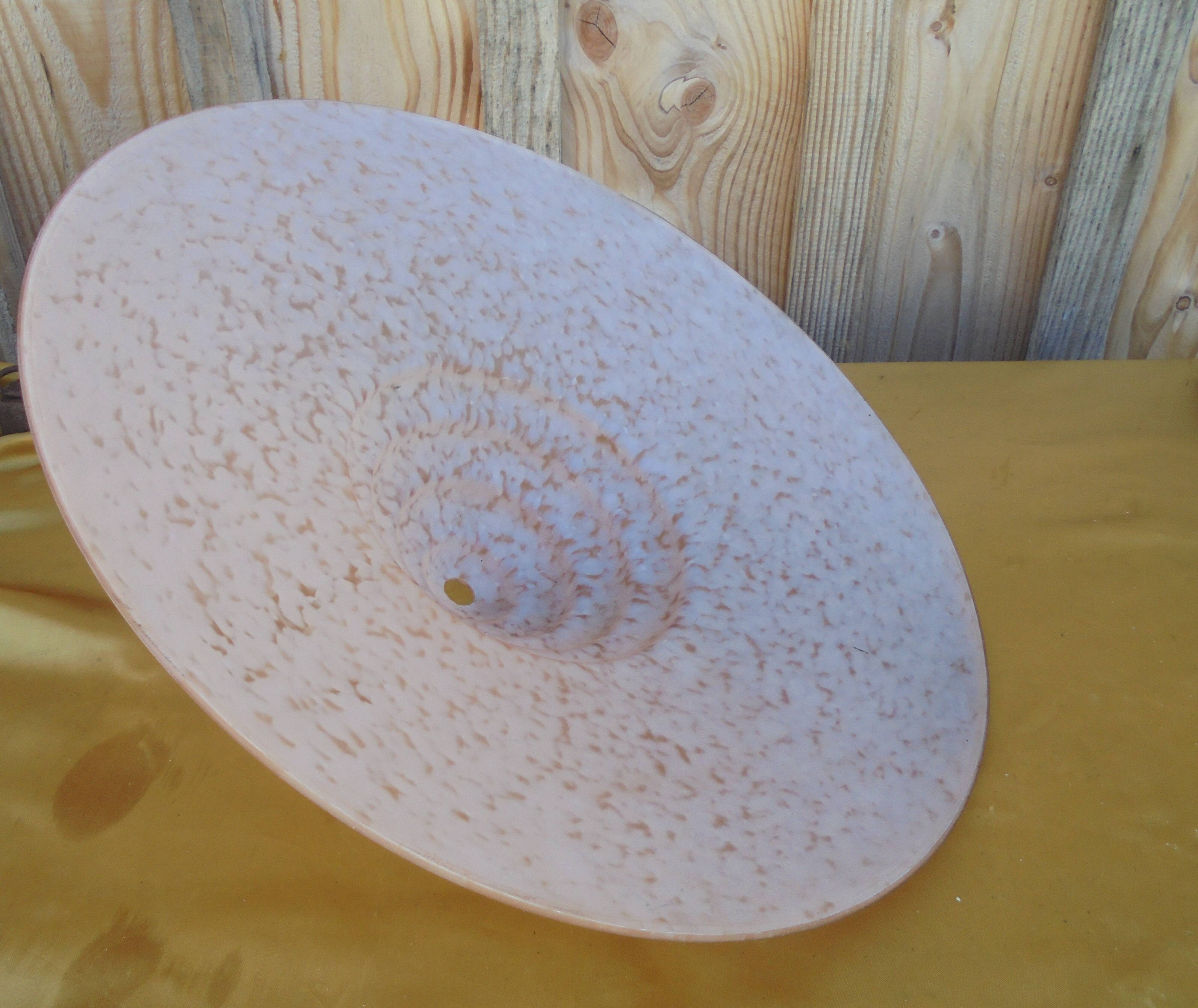 Large glass suspension basin clichy rose art deco