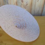 Grande vasque suspension verre Clichy rose art déco