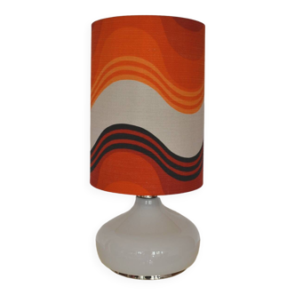 Carnival white opaline lamp - vintage fabric