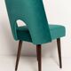 Chaise « shell » en velours crème et bois, Pologne, 1960s