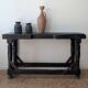 Console / old solid wood jeweler's workbench, turned legs
