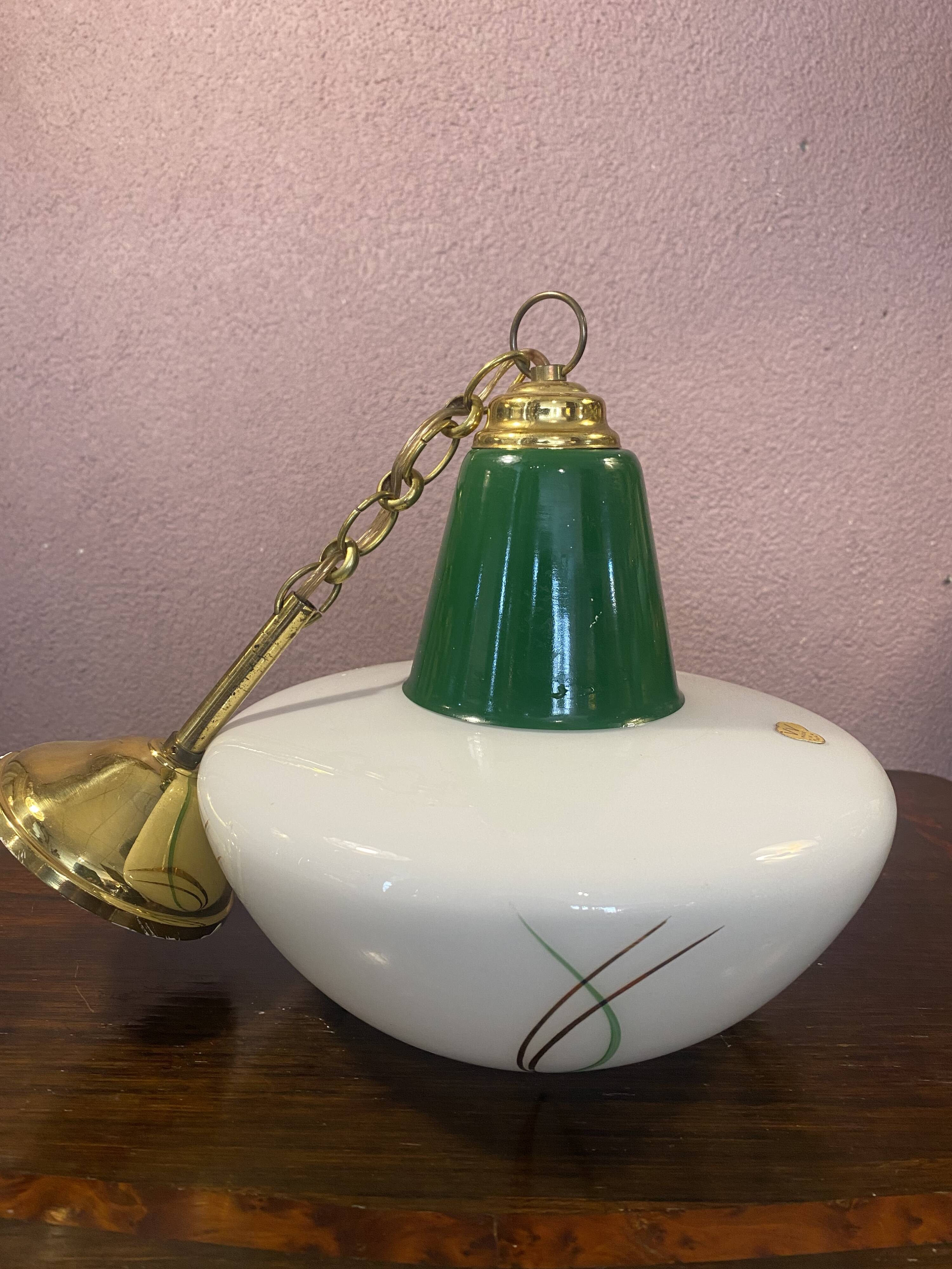 60s glass pendant light