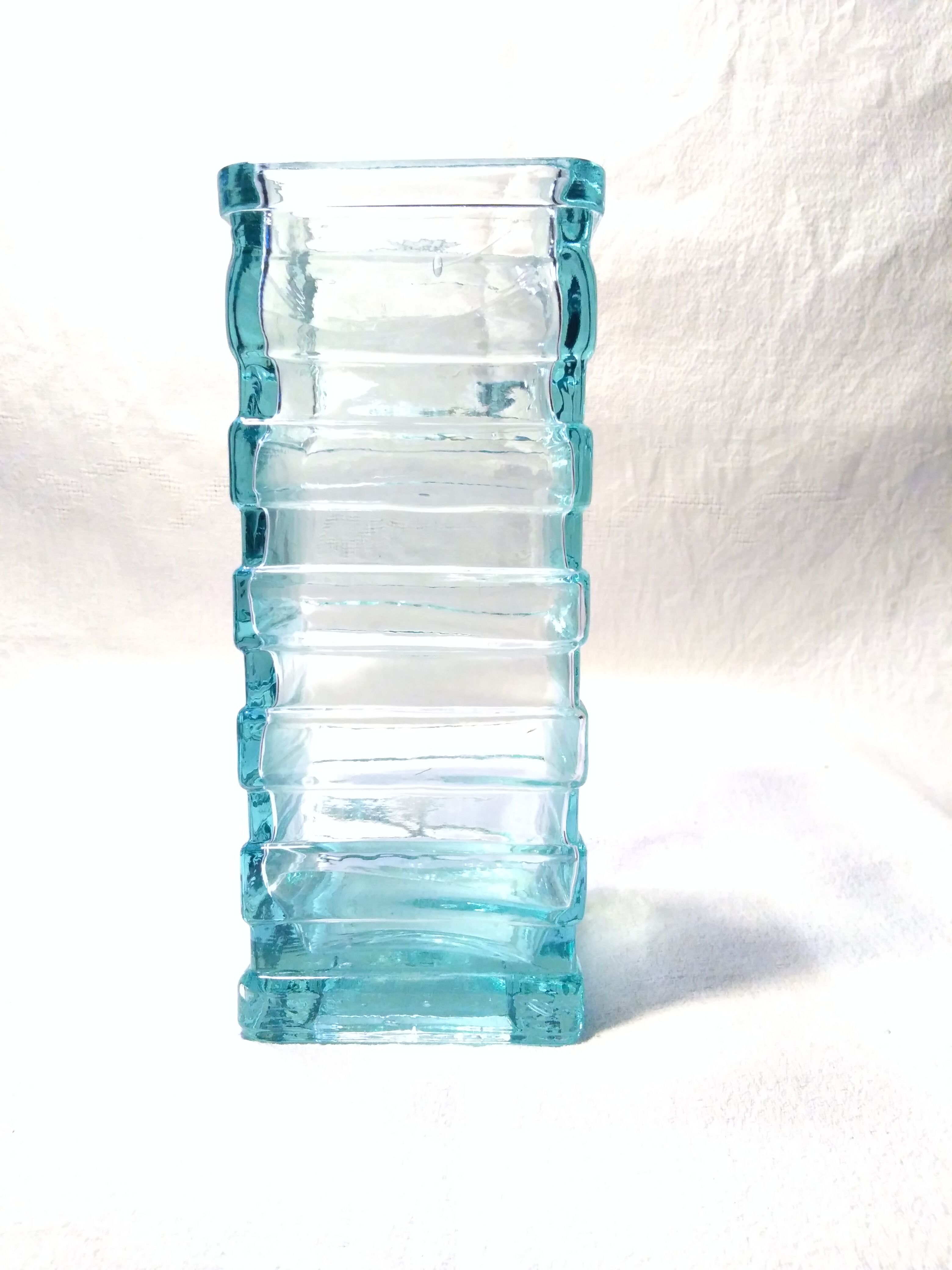 Modernist turquoise glass vase