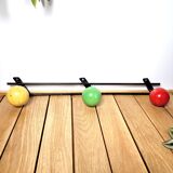 Wall coat rack 3 vintage balls