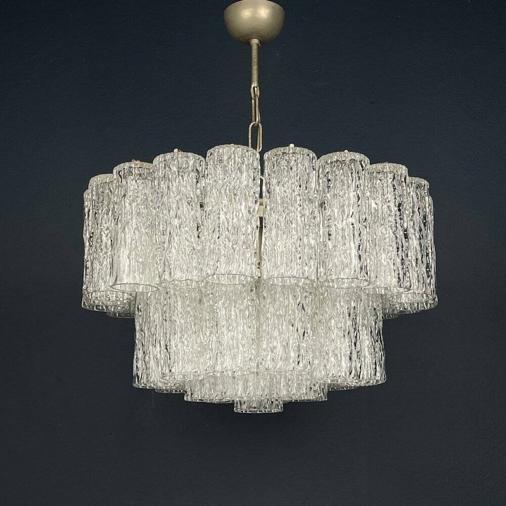 Mid-Century Murano glass chandelier Tronchi by Toni Zuccheri for Venini, Italy, 1960s