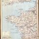 🌍Old school map Vidal-Lablache 60, 1940 - West France, Brittany