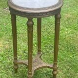 harness or small side table Louis XVI style, marble top - H 77 cm