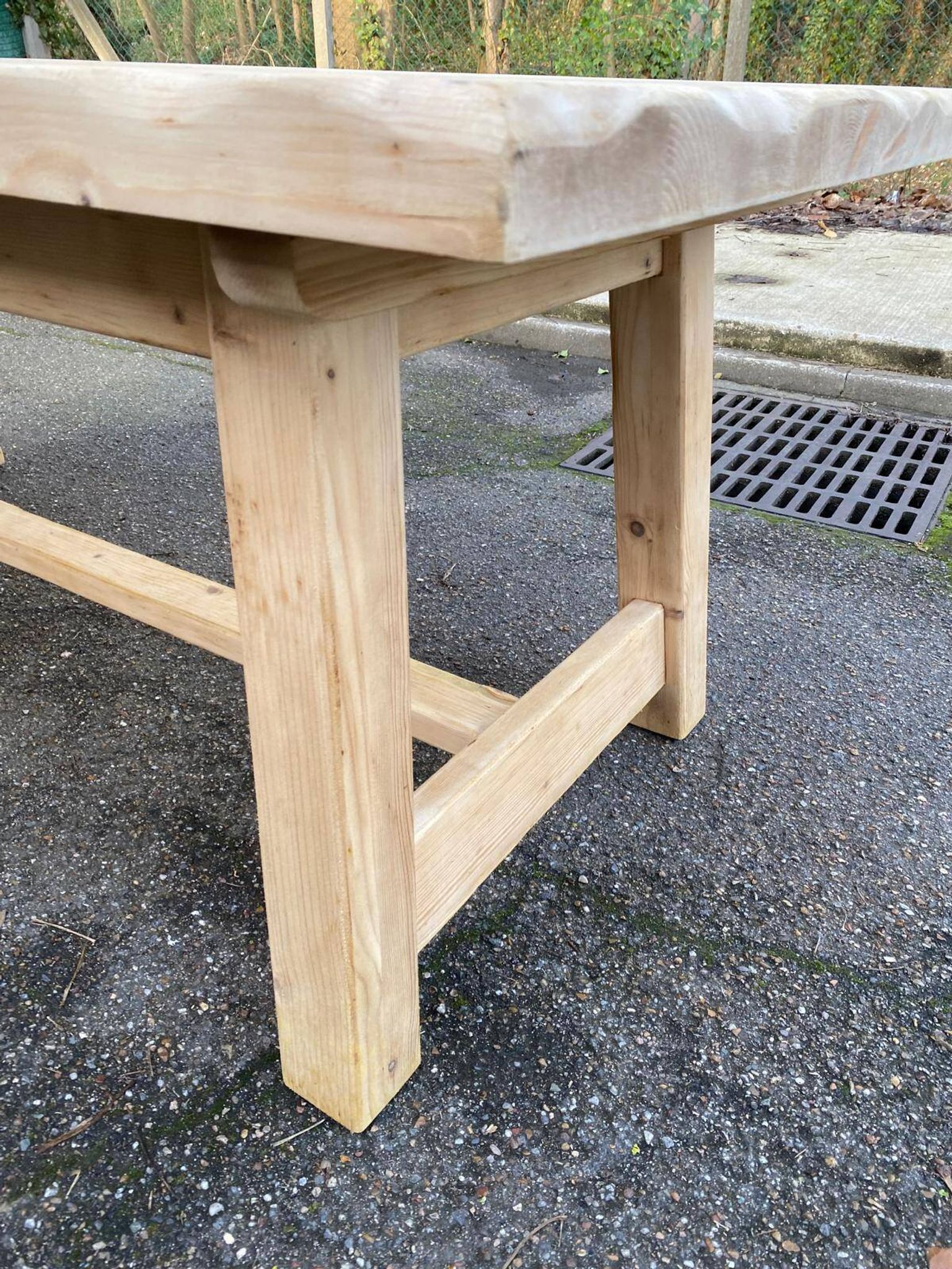 Table de ferme Georges Robert 1960 rénovée en pin massif brut 200cm