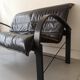 Black leather sofa by tord björklund for ikea, 1980